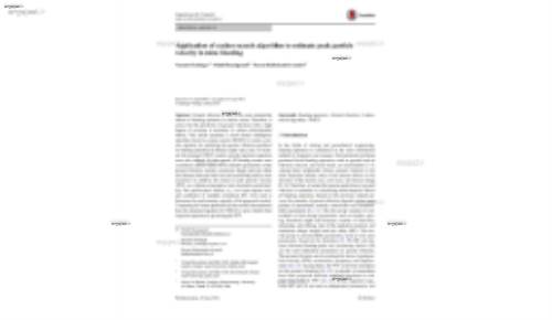 Application of cuckoo search algorithm to estimate peak particle velocity in mine blasting